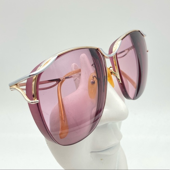 Vintage Sebastiano Gold Silver Oval Sunglasses - Picture 2 of 5